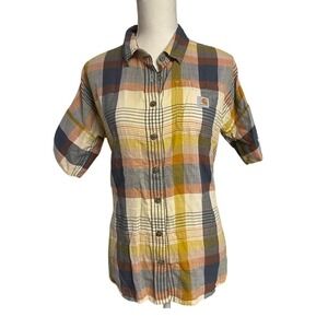 Carhartt Loose Fit Plaid Button Down Shirt Women's Small